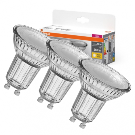 Żarówka LED 3szt. reflektor GU10 4,3W=50W 350lm ciepła biel 36st OSRAM - trojpak_gu10[1].png